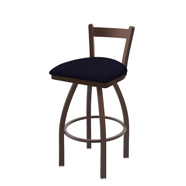 25" Low Back Swivel Counter Stool, Bronze Finish, Canter Twilight Seat